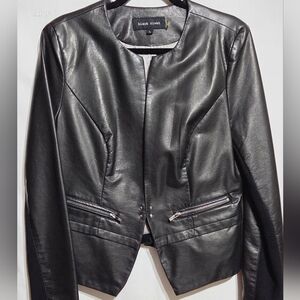 Black Rivet Women's Faux Leather Blazer Size L. Wear To The Office Or With Jeans